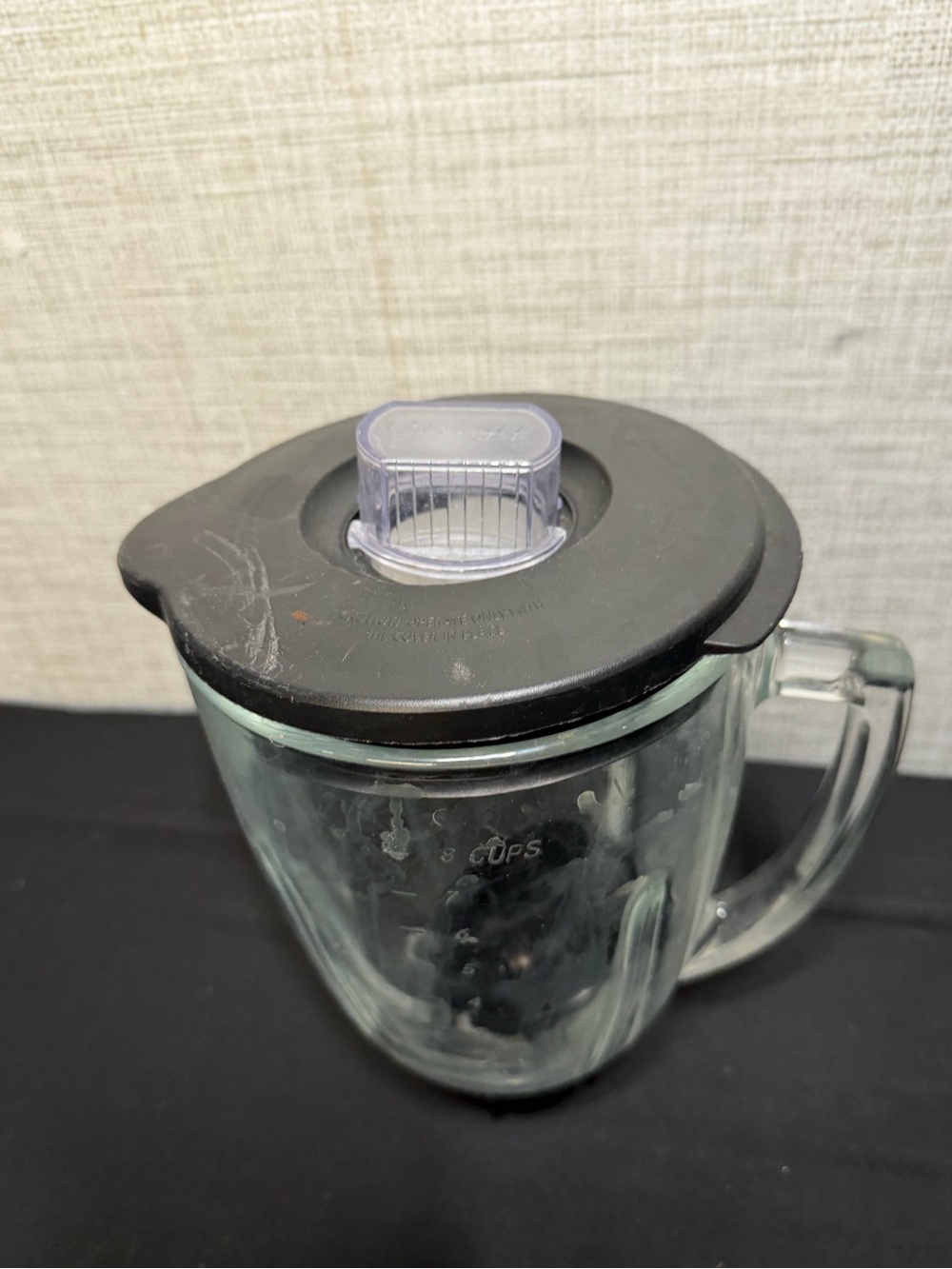 Glass Blender Jar with Black Lid - Replacement Pitcher